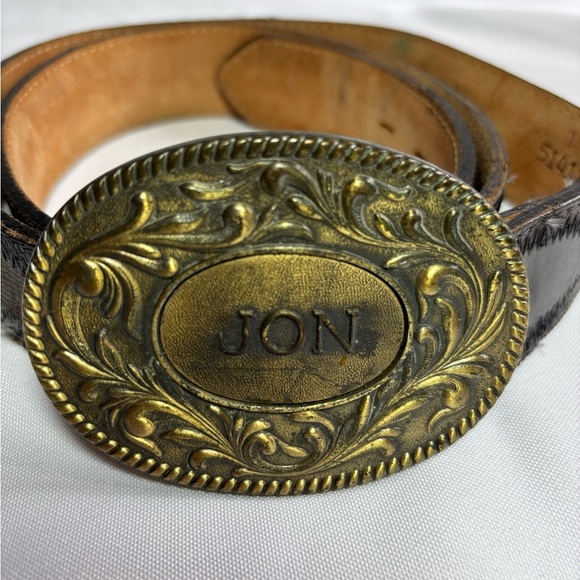 Fort Worth Leather Other - Vtg Fort Worth Leather Men's Brown Patterned Leather Belt, 51411 Size 40